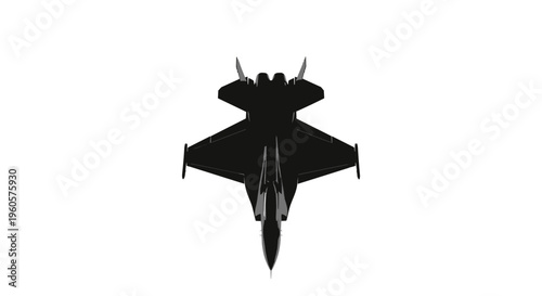 Military Fighter Jet Aircraft Silhouette.