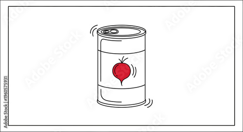 Minimalist Illustration of Canned Beet: A Simple Graphic Representing Preserved Healthy Food Items