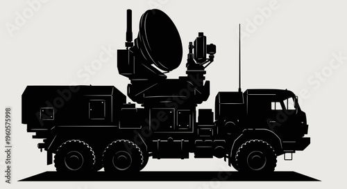 Military Radar System on Truck.