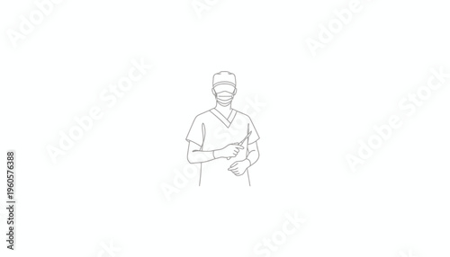 Skilled surgeon prepared for intricate medical procedures in a sterile environment