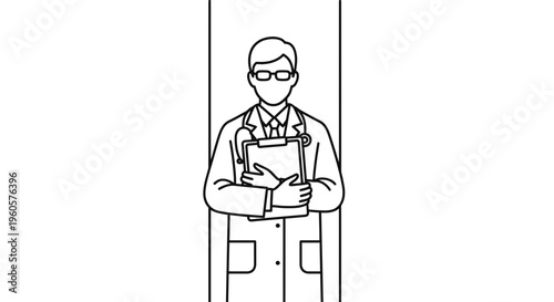 Expert medical professional standing ready to provide essential healthcare services and patient