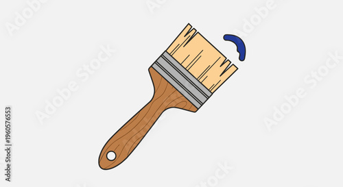 Paintbrush with Wooden Handle.