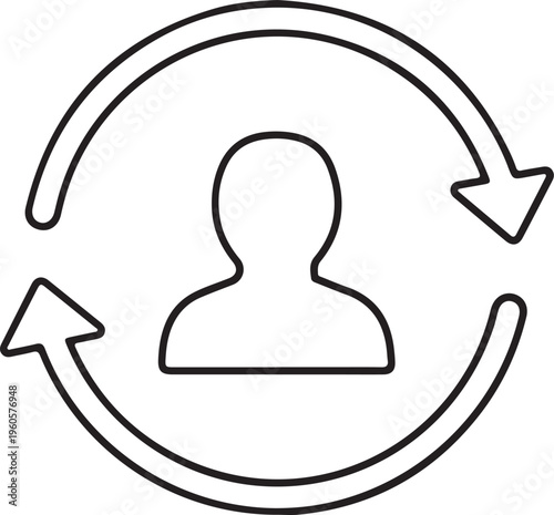 A person icon with a circular arrow