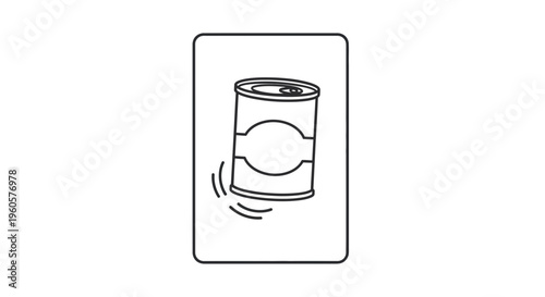 Minimalist line art icon representing a contained object with subtle movement indicated by graphic