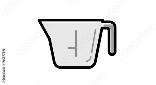 Clear Measuring Cup with Handle and Graduations for Kitchen Use