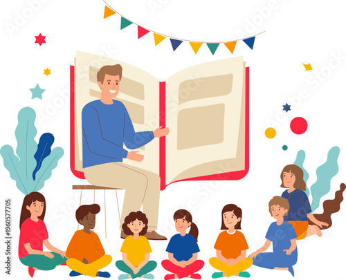 School Reading Festival Illustration