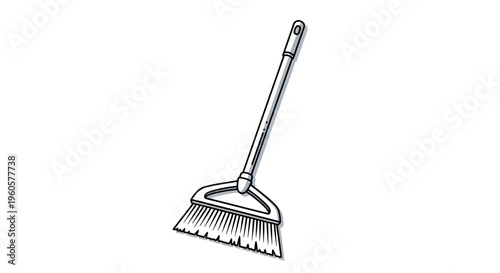 Broom and dustpan for cleaning, isolated on white background, studio shot