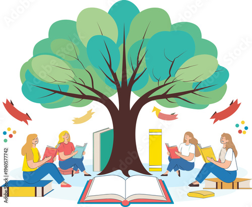 School Reading Festival Illustration