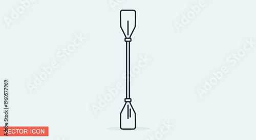 Double-bladed paddle icon, simple vector illustration for kayaking and canoeing
