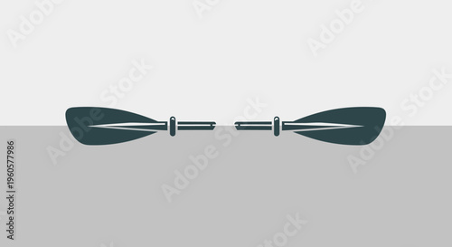 Kayaking Paddles Crossed Over Water Surface, Outdoor Recreation Equipment