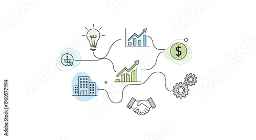 Business Growth Strategy Infographic: Idea, Investment, Partnership, Success