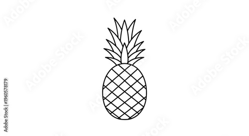 Minimalist Pineapple Icon Outline Vector Art
