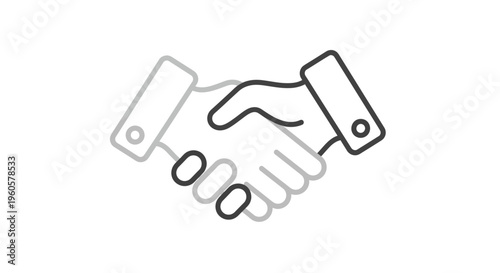 Handshake icon, business agreement, partnership, trust, collaboration, success, teamwork, contract