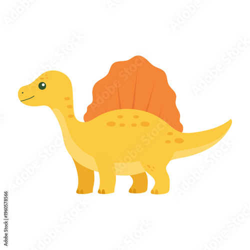 Cute Yellow Dinosaur Illustration