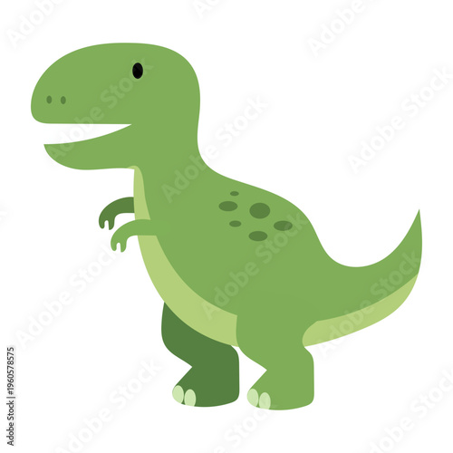 Cute Green T-Rex Illustration