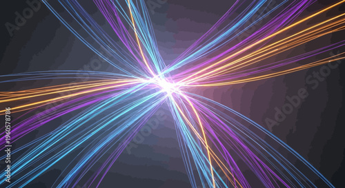 Abstract Light Streaks Tunnel, Energy Flow, Futuristic Technology, Neon Glow