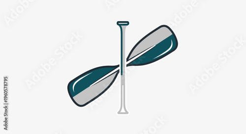 Two Crossed Paddles for Kayaking and Canoeing, Water Sports Equipment