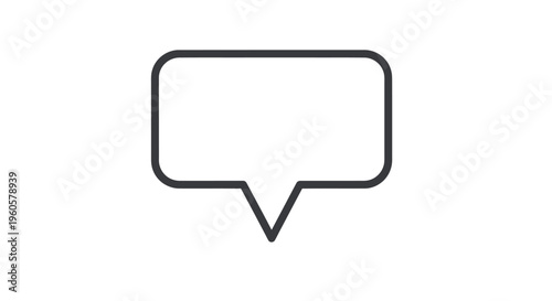 Blank Speech Bubble Icon, Empty Chat Box, Communication Symbol, Message Outline