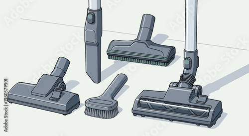 Vacuum Cleaner Attachments Set: Tools for Cleaning Floors, Upholstery, and Crevices
