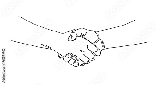 Handshake illustration: symbol of agreement, partnership, and trust in business