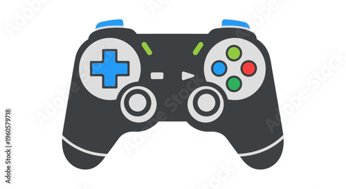 Modern Video Game Controller Icon, Digital Entertainment and Gaming Concept