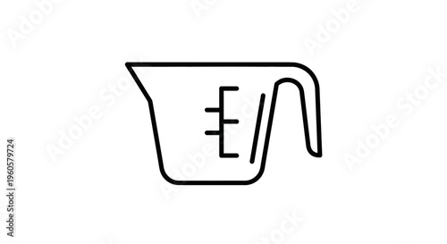 Measuring Cup Icon Line Art