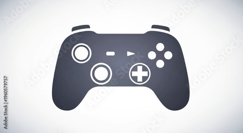Modern Video Game Controller Icon, Gaming Accessory, Digital Entertainment Symbol