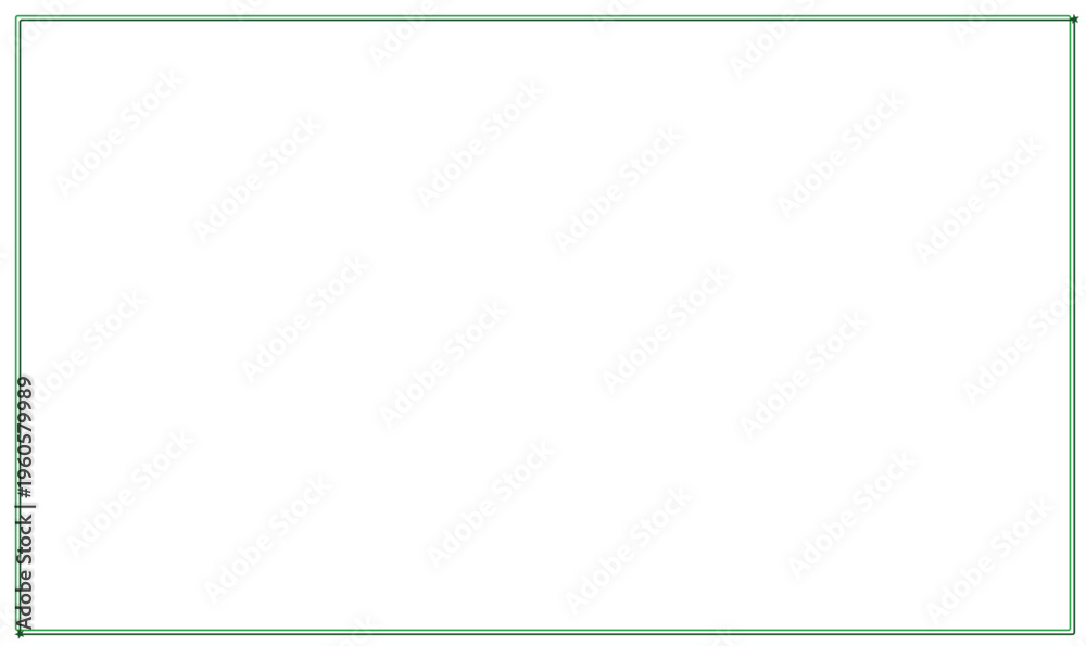 Obraz premium Green Rectangle Frame Vector Border on White Background Minimalist Digital Banner Template