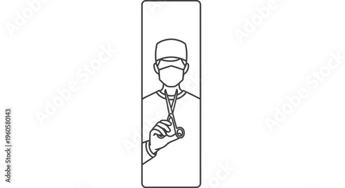 Healthcare professional holding surgical scissors, ready for an operation, symbolizing medical