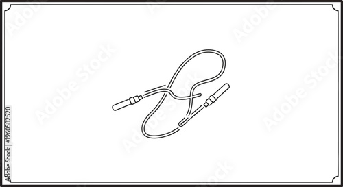 Minimalist line art illustration of a classic skipping rope, perfect for fitness and active