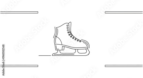Elegant monochrome ice skate artwork depicting winter sport leisure activities perfect for graphic