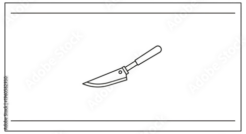 Minimalist outline drawing of a kitchen knife ideal for cooking and food preparation tasks