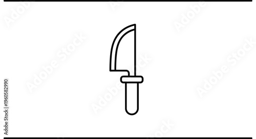 Minimalist kitchen knife outline icon for culinary themes and domestic tools imagery and designs