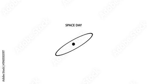 A simple illustration of a planet orbiting in space on a day