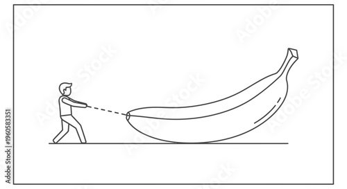 Unyielding Effort to Move a Colossal Banana Illustrates Overcoming Immense Challenges and