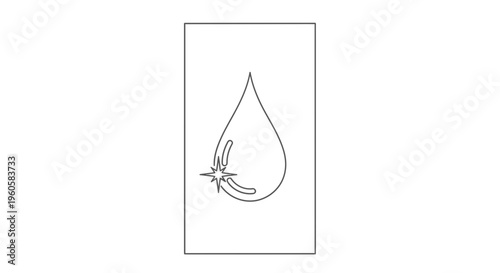 Clean pure water droplet vector illustration with a sparkling highlight representing freshness and