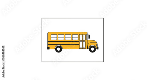 Simple vector illustration of a bright yellow school bus representing student transport and