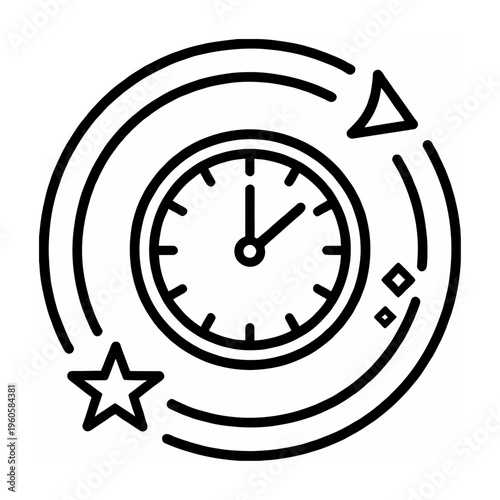 Vector of a clock with an arrow to represent time management