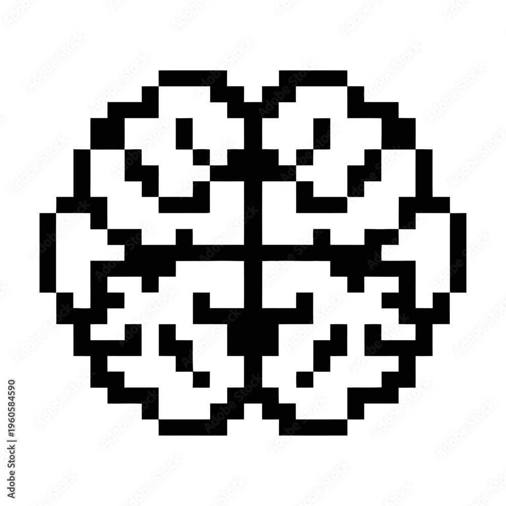 Fototapeta premium Pixel art vector of a human brain in a minimalist style