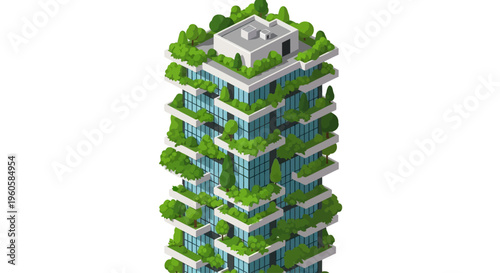 Vertical Green Building Sustainable Eco Architecture Concept