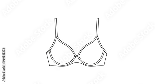 elegant silhouette of a modern women's intimate apparel garment illustrated in simple line art