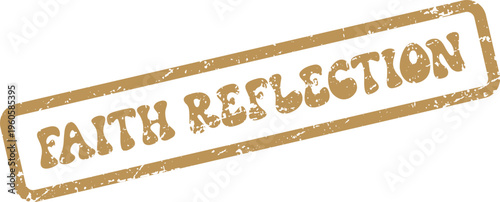 An aged textured faith reflection stamp symbol for introspection and mindful thought