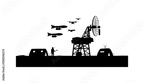 Modern Naval Vessel with Aircraft and Radar Equipment