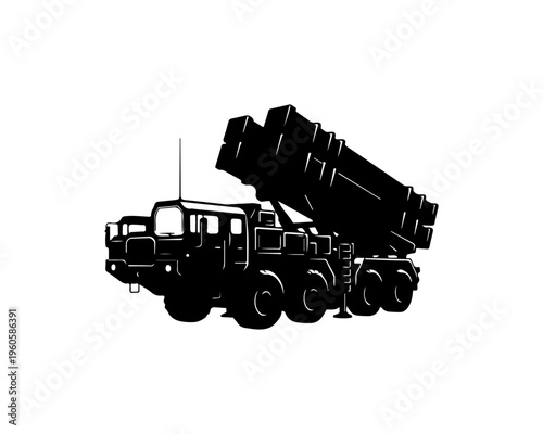 Military Missile Launcher Truck Vector Illustration
