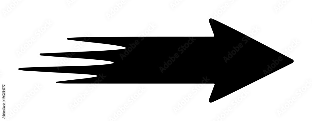 Fototapeta premium Fast Speed Arrow Black Silhouette Icon Directional UI Element For Web Navigation Business Success Concept Growth And Progress