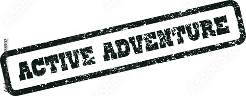 Active Adventure grunge stamp with weathered texture for journey and exploration