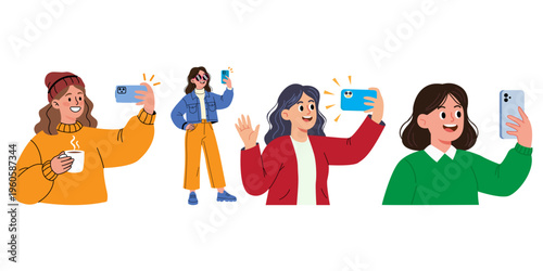 Illustration of Person Using a Mobile Phone