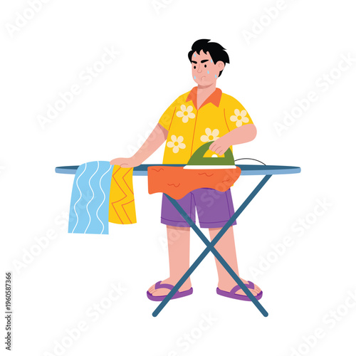 Ironing Clothes Vector Concept illustrations EPS File 