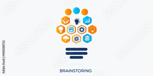 A colorful lightbulb graphic represents innovation and idea generation concepts