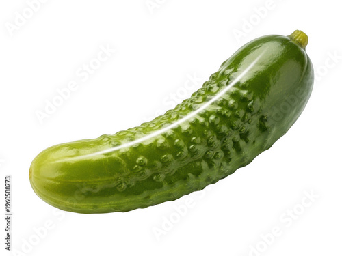 Fresh green cucumber isolated on transparent background with natural texture
